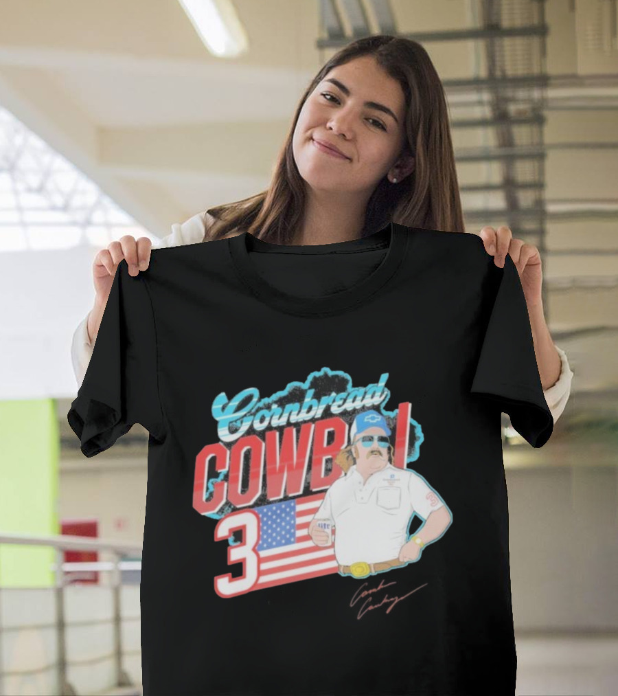 Cornbread Cowboi American Flag 3 Racing Fan T-Shirt