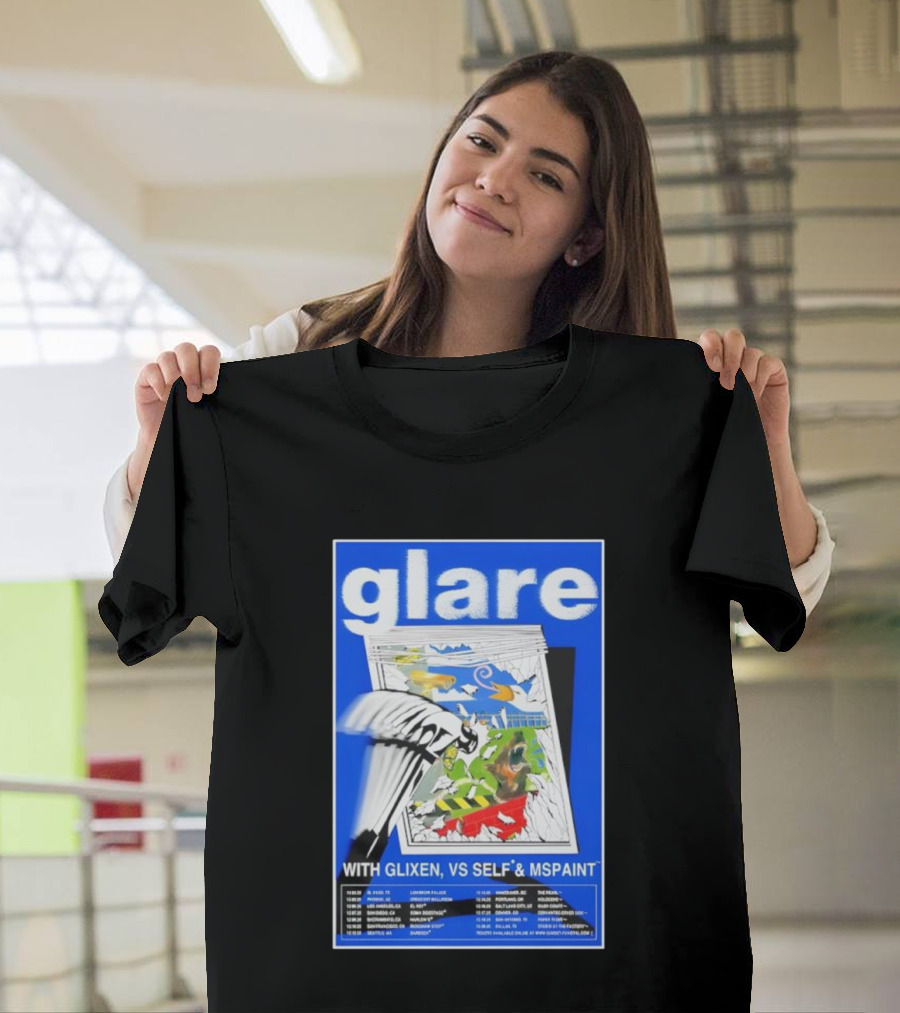 Glare Tour December 2025 With Glixen VS Self MSPAINT Concert Dates T-Shirt
