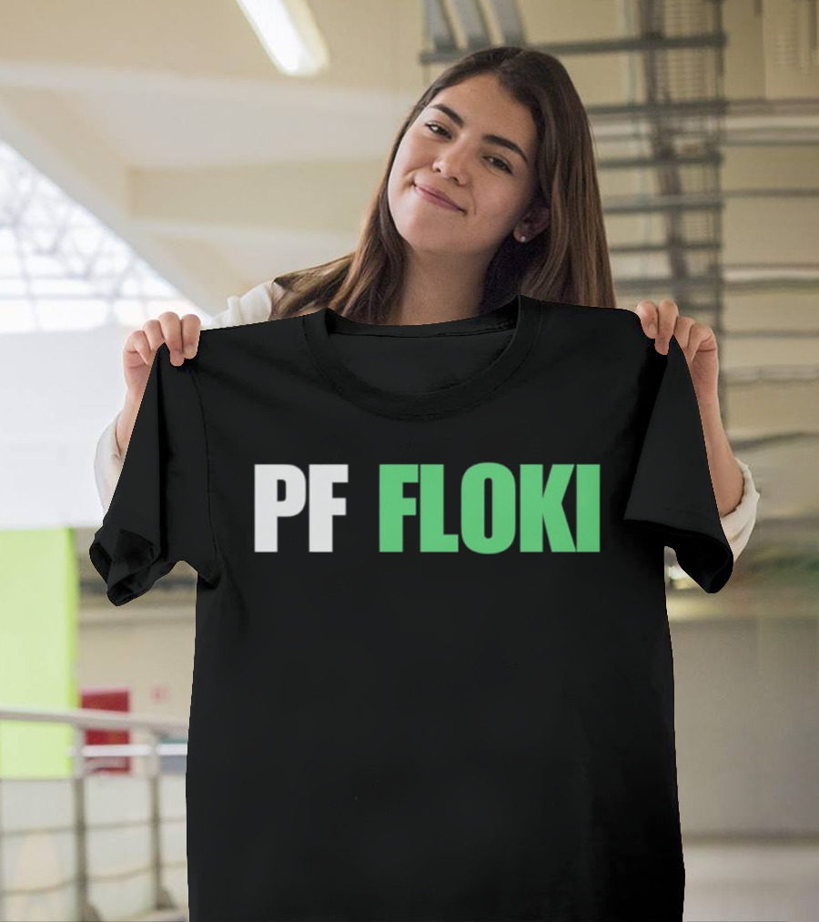 PF Floki Green And White Bold Text T-Shirt