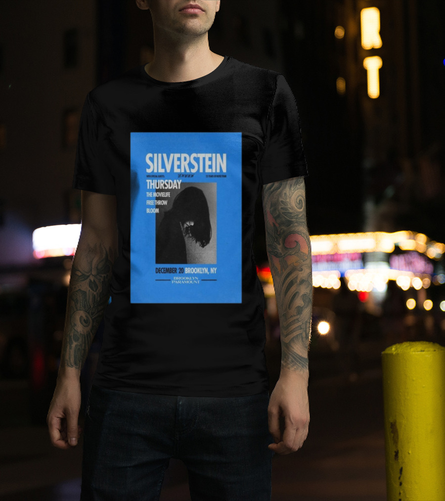 Silverstein 25 Years Of Noise Tour Brooklyn Paramount December 20 Thursday With Special Guests The Movielife Free Throw Bloom T-Shirt