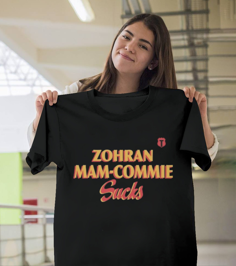 Zohran Mamdani Mam-Commie Sucks Red Text Icon T-Shirt