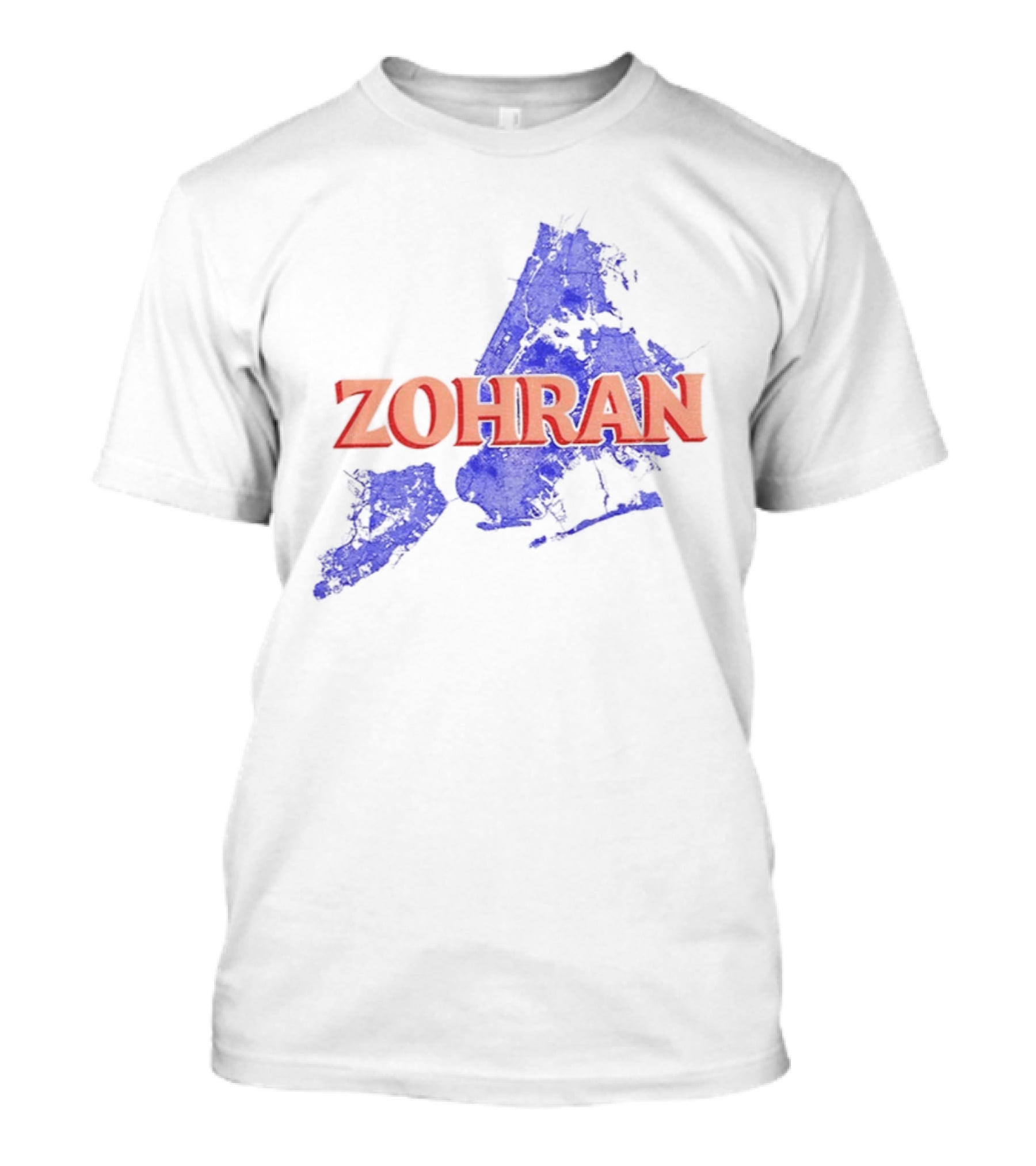 Zohran Mamdani NYC Mayor 2025 Campaign Blue Map Design T-Shirt