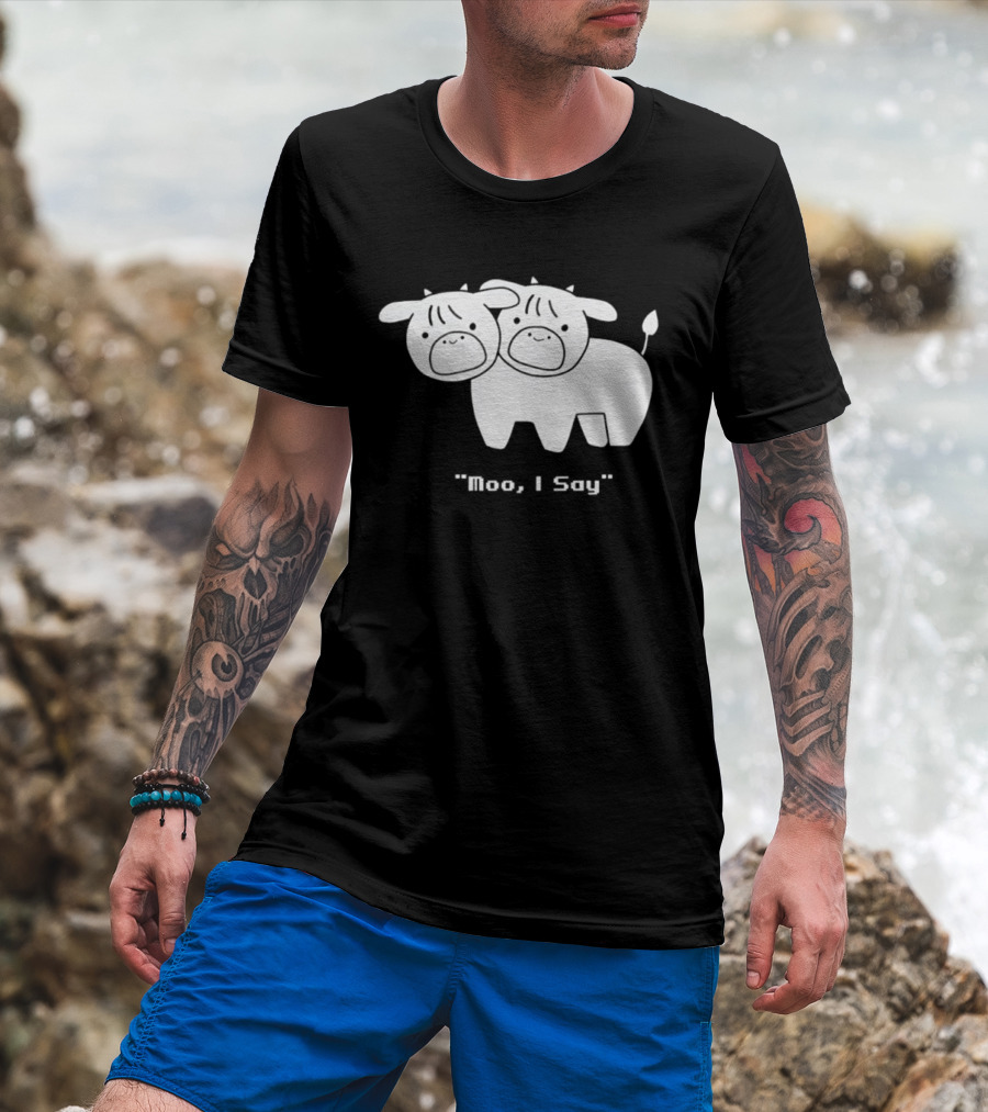 Cows Moo I Say Cute Double Cow Twins T-Shirt