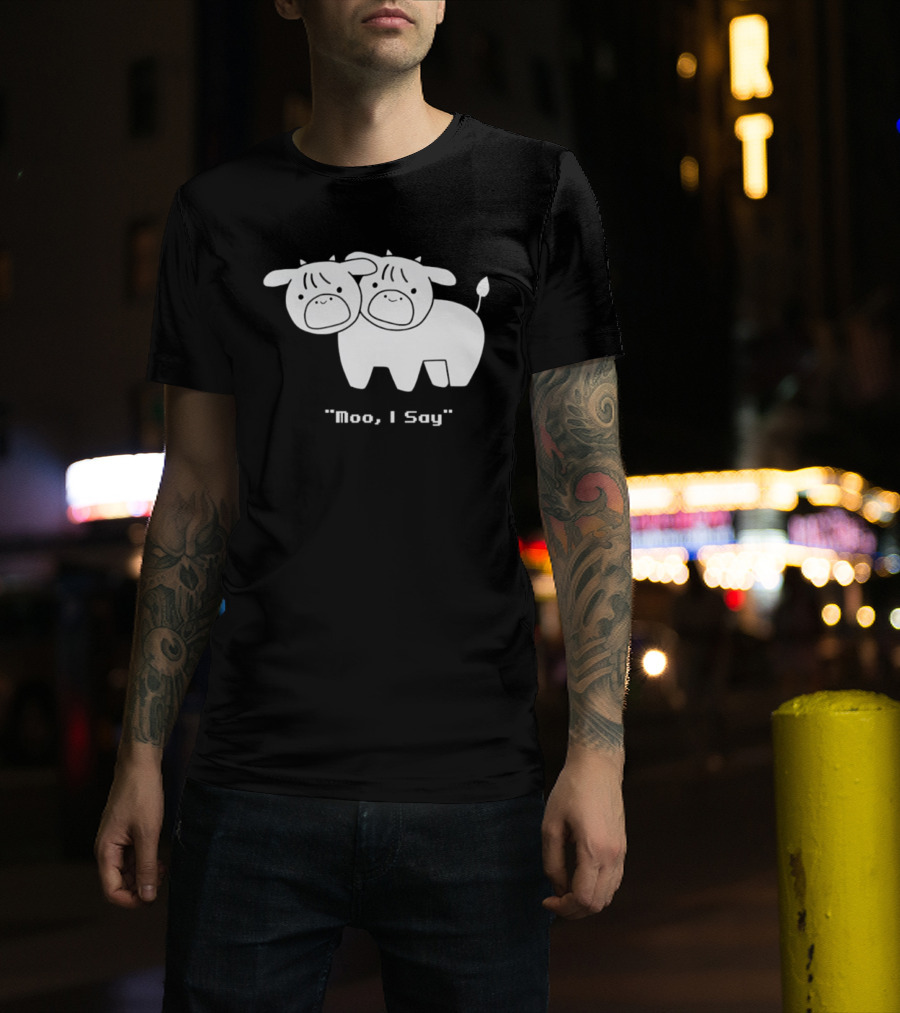 Cows Moo I Say Cute Double Cow Twins T-Shirt