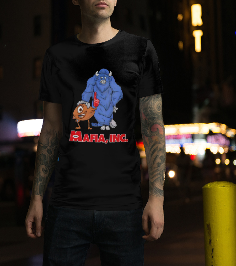 Buffalo Bills Mafia Inc Mascot Big Blue Yeti And Football Character T-Shirt