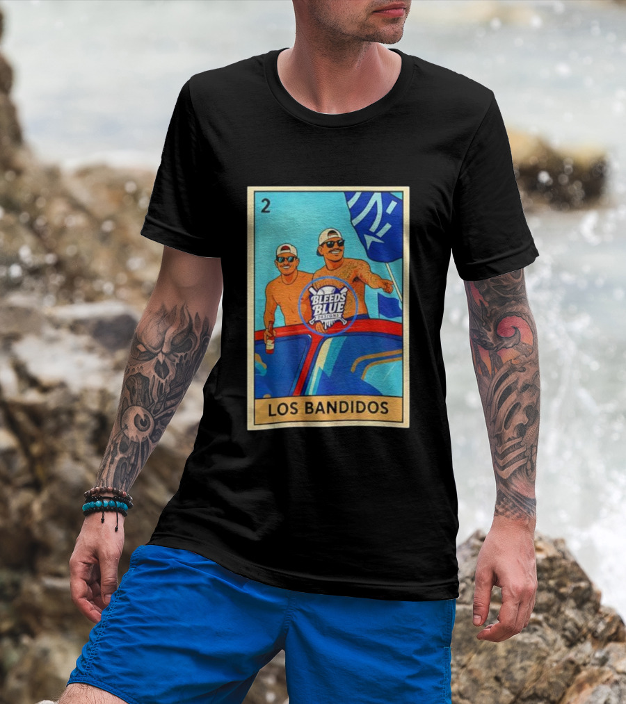 Dodgers Los Bandidos Loteria Card Bleeds Blue Designs T-Shirt