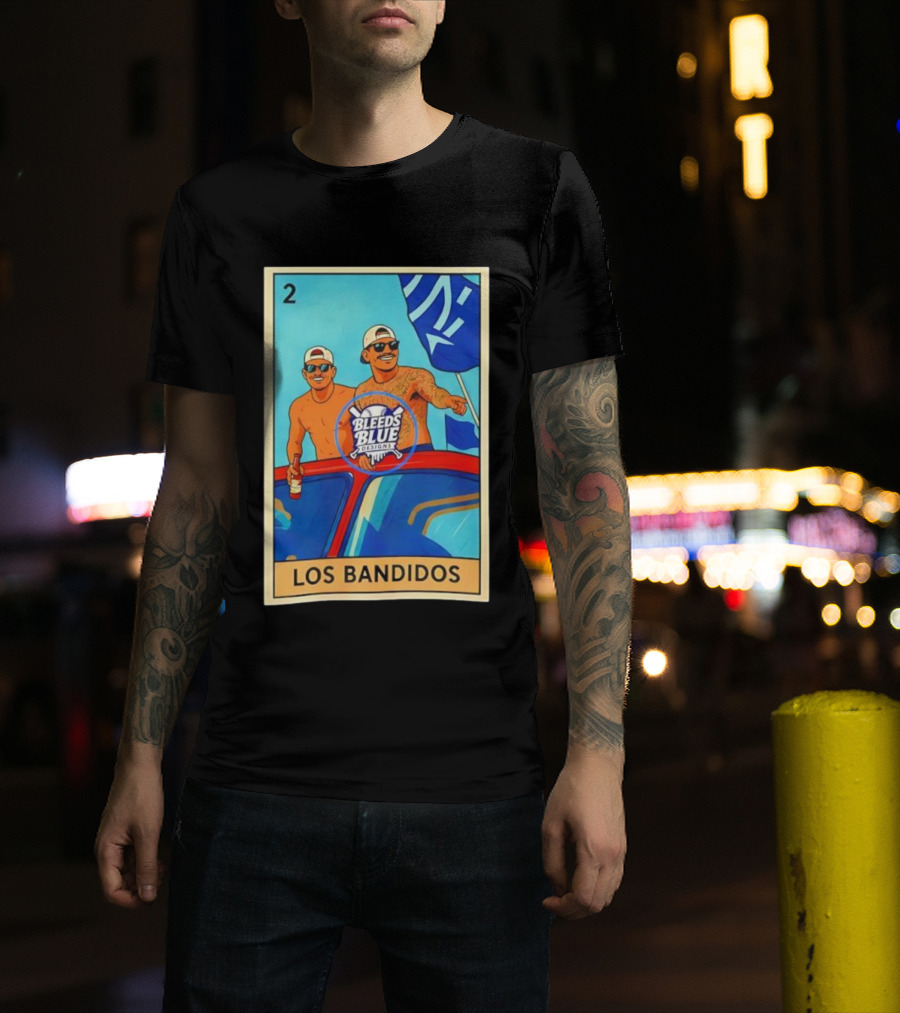 Dodgers Los Bandidos Loteria Card Bleeds Blue Designs T-Shirt