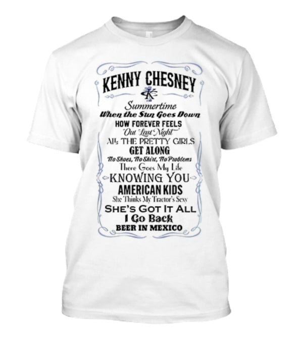 Kenny Chesney Summertime Tour 2025 No Shoes Nation Country Music Hits T-Shirt
