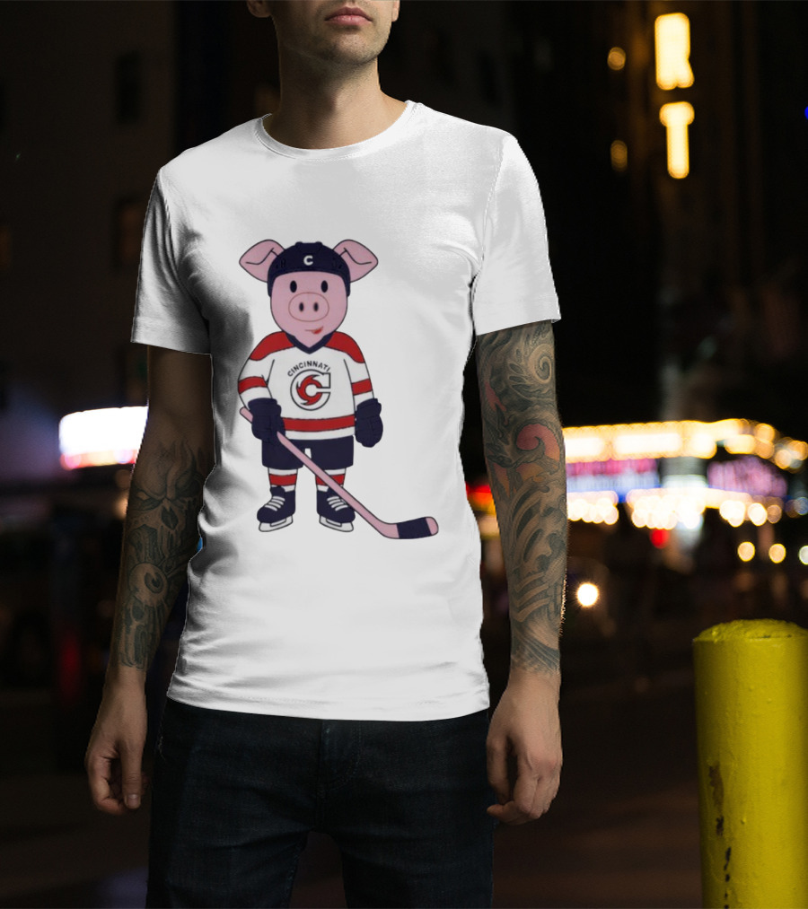 Mom Dad Choppy Puck Chop Kids Mascot Cincinnati Hockey T-Shirt