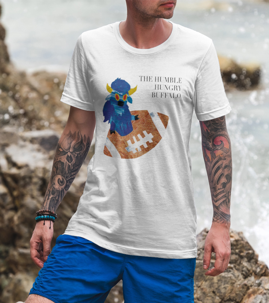 The Humble Hungry Buffalo Riding A Football T-Shirt