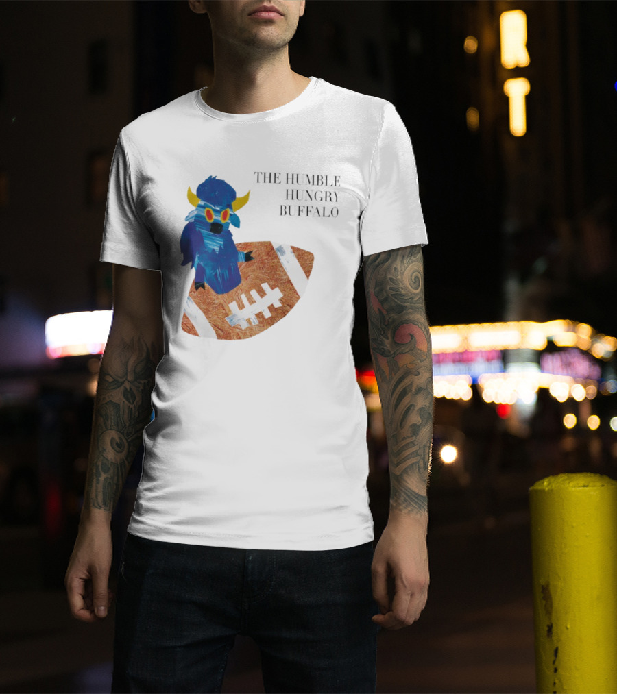 The Humble Hungry Buffalo Riding A Football T-Shirt