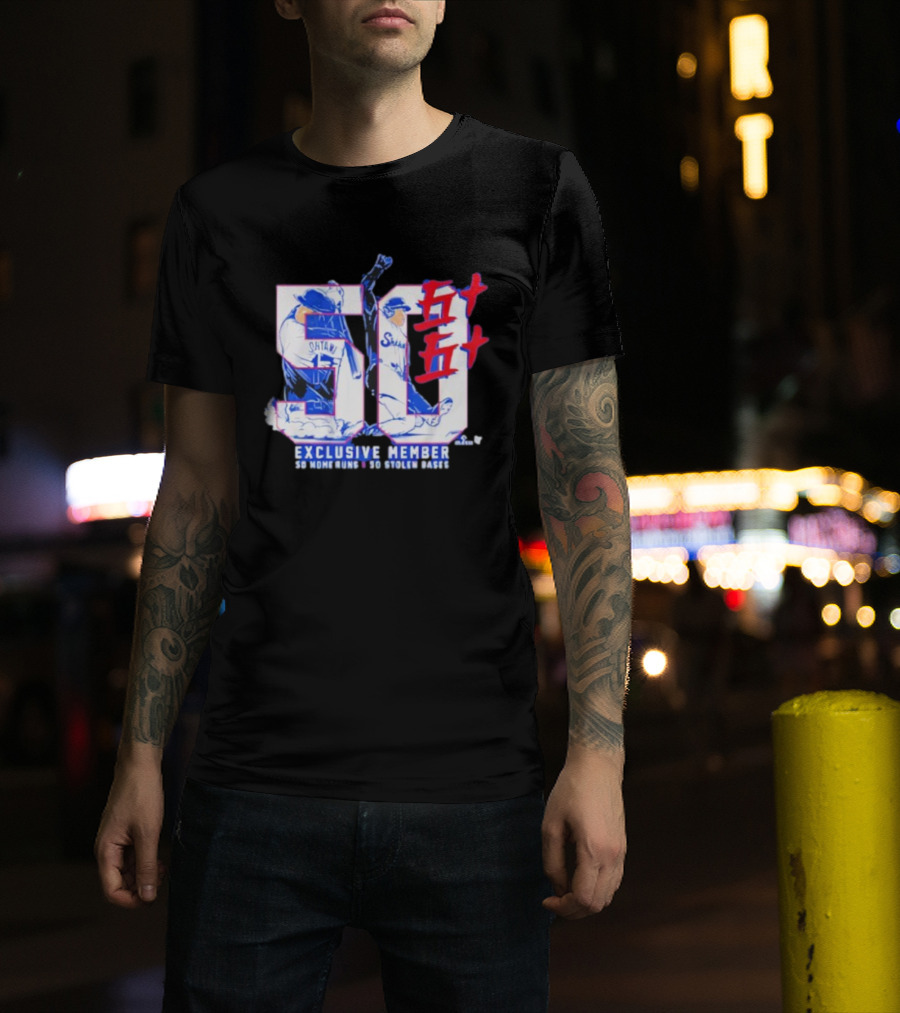 Shohei Ohtani Exclusive Member 50 Home Runs 50 Golden Bases T-Shirt