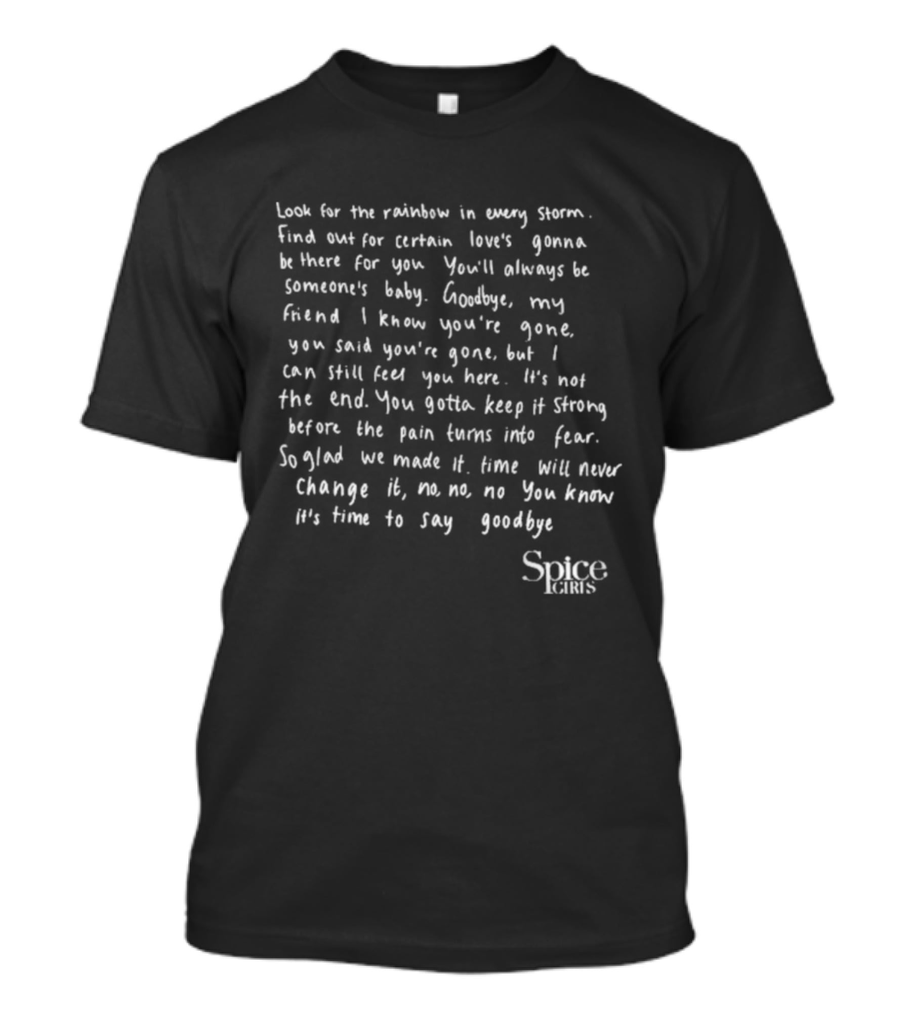 Spice Girls Goodbye Lyrics Farewell Tribute Message T-Shirt