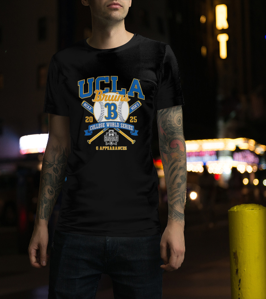 UCLA Bruins NCAA Men's College World Series 2025 Six Appearances T-Shirt