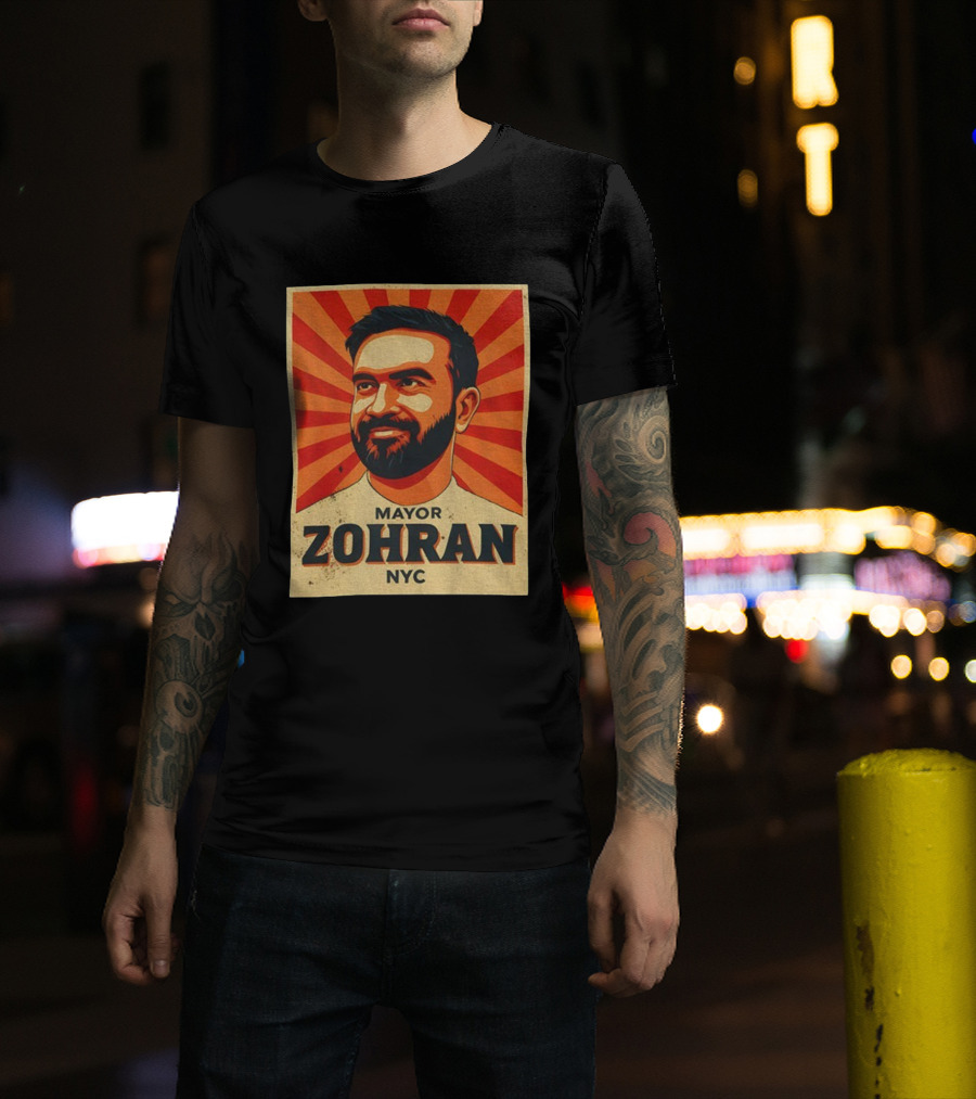 MAYOR ZOHRAN NYC Vintage Political Campaign Retro Style T-Shirt