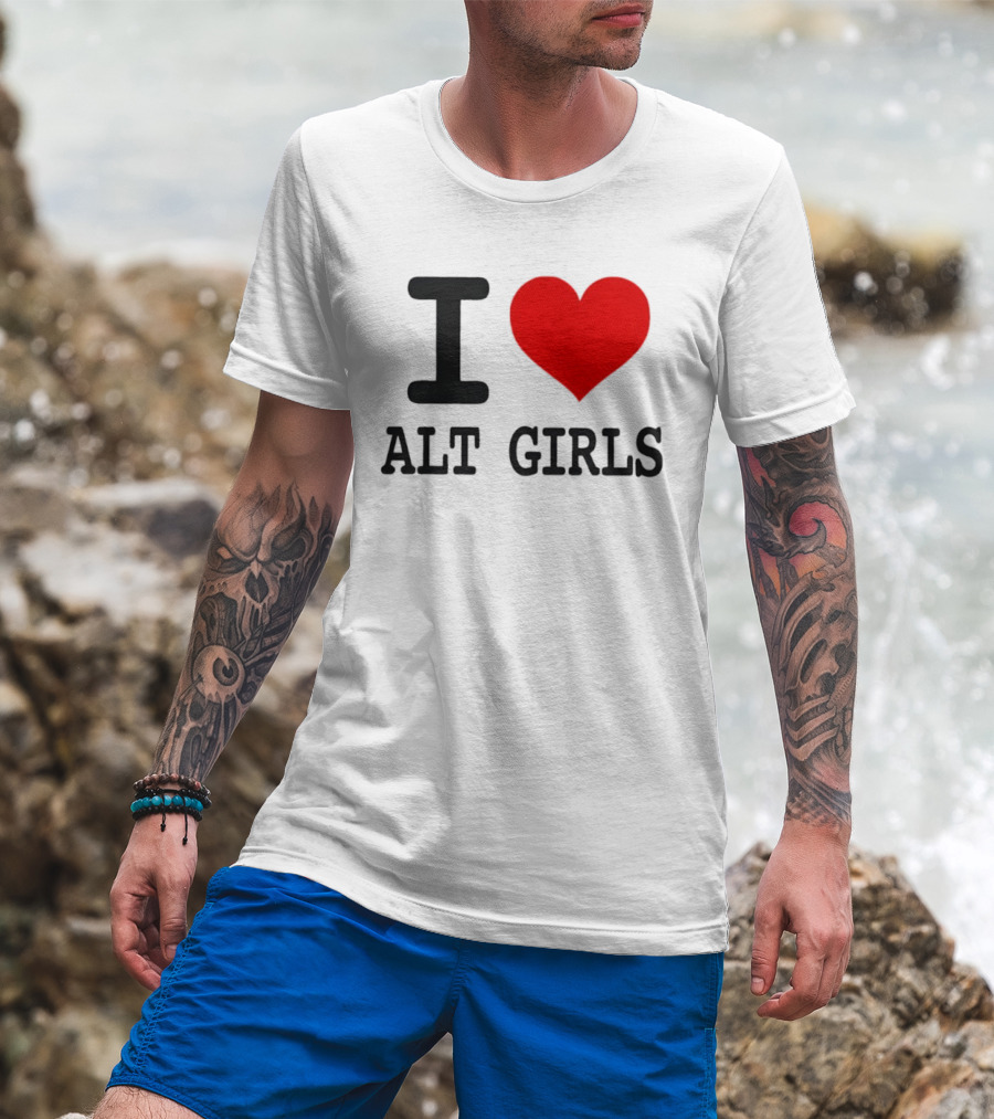 I Love Alt Girls Funny I Heart Design T-Shirt
