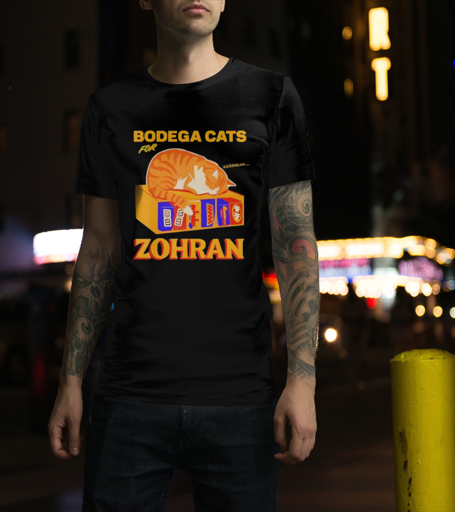 Bodega Cats Zohran Mamdani Iconic Democrat Humor T-Shirt