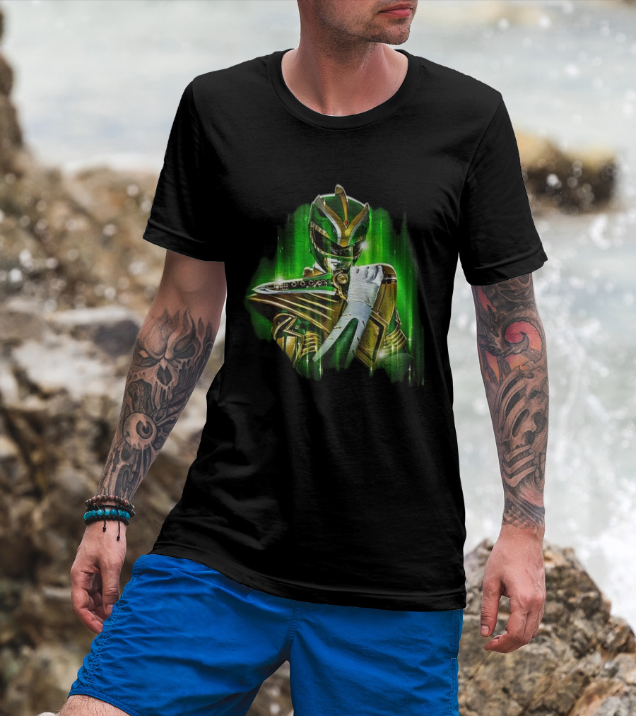 Mighty Morphin Green Power Ranger With Dragon Dagger T-Shirt