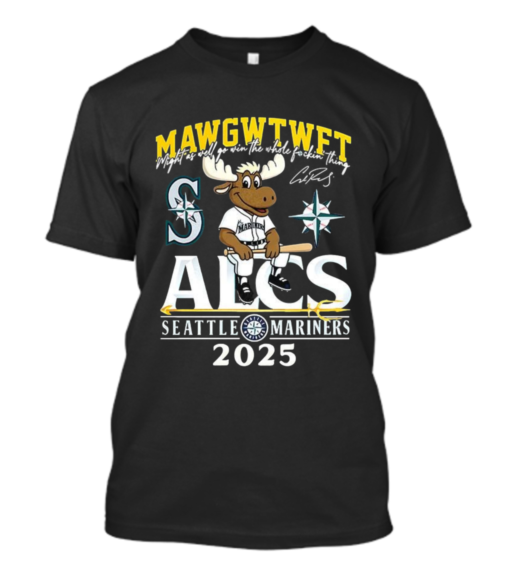 Seattle Mariners ALCS 2025 MAWGWTFET Mascot S Mariners Logo T-Shirt
