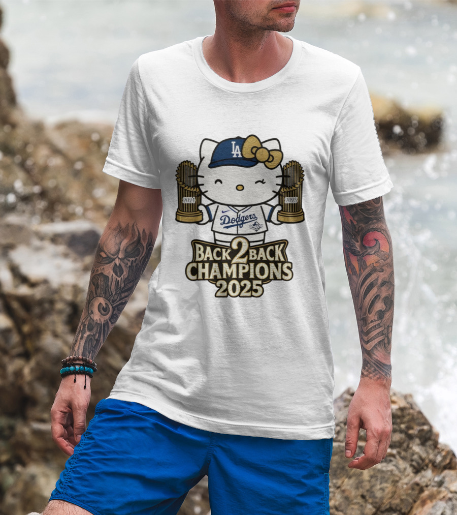 Hello Kitty Dodgers Back 2 Back Champions 2024 2025 T-Shirt