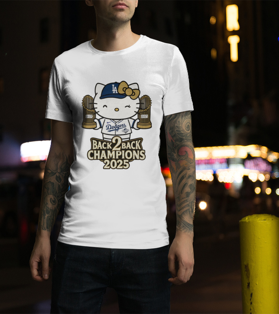 Hello Kitty Dodgers Back 2 Back Champions 2024 2025 T-Shirt