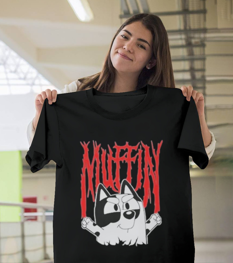 Bluey Muffin Metal Band Style T-Shirt