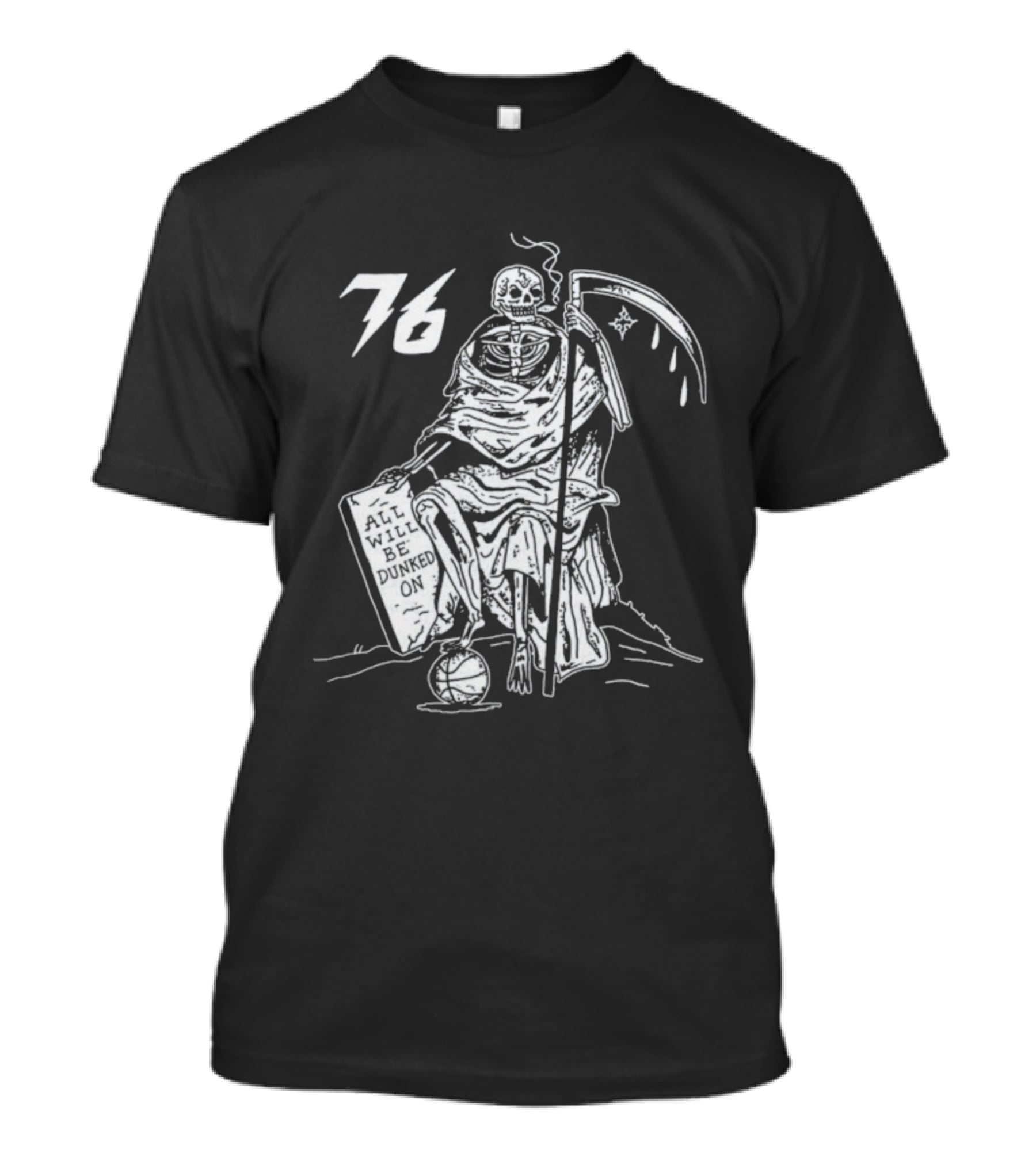 Philadelphia 76ers Grim Reaper 76 Basketball Theme T-Shirt
