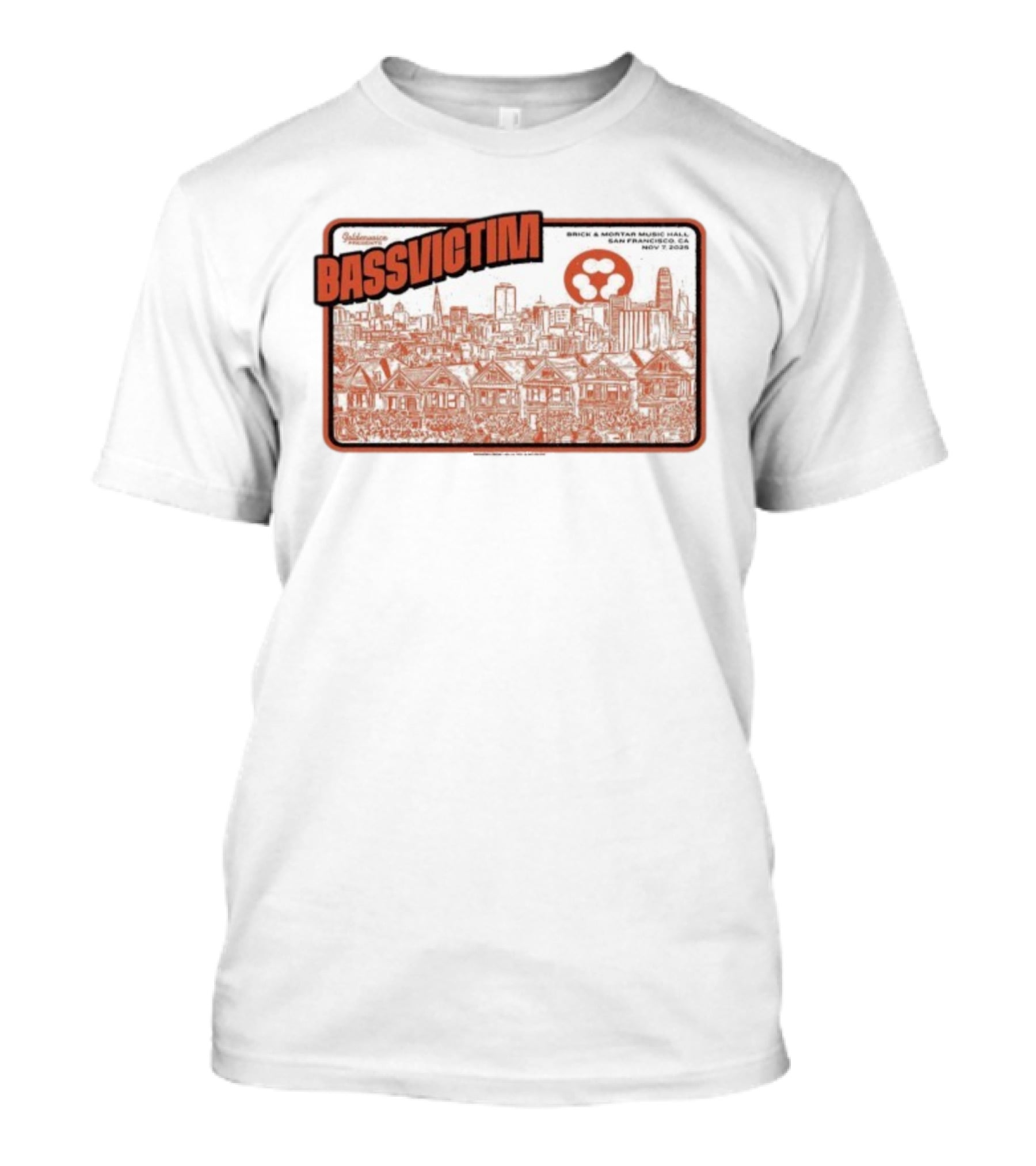 Bassvictim Brick & Mortar Music Hall San Francisco CA Nov 7 2025 Skyline Illustration T-Shirt