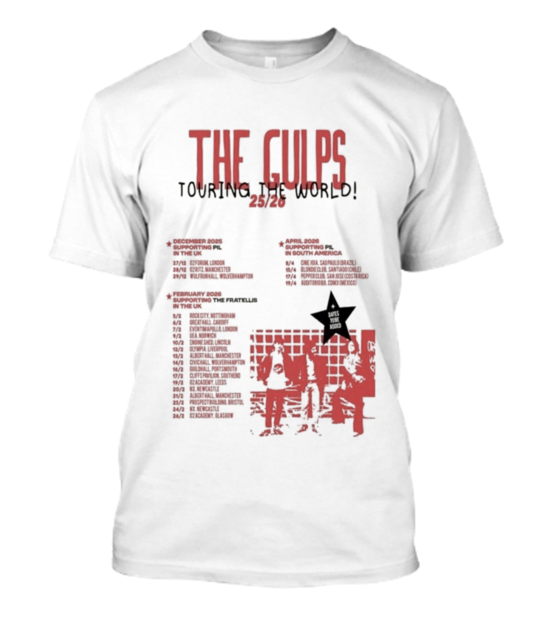 The Gulps Touring The World 2025-2026 Band World Tour Dates And Cities T-Shirt