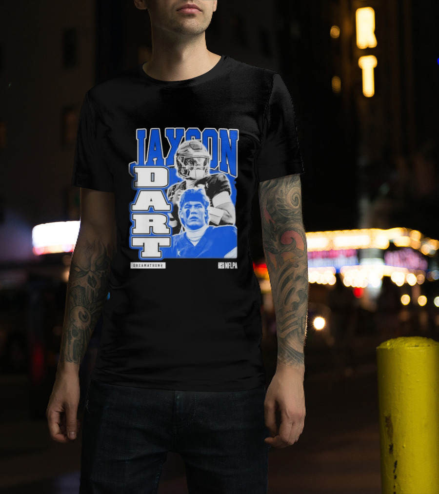 Jaxson Dart Dreamathon NFLPA Football Player Performance T-Shirt