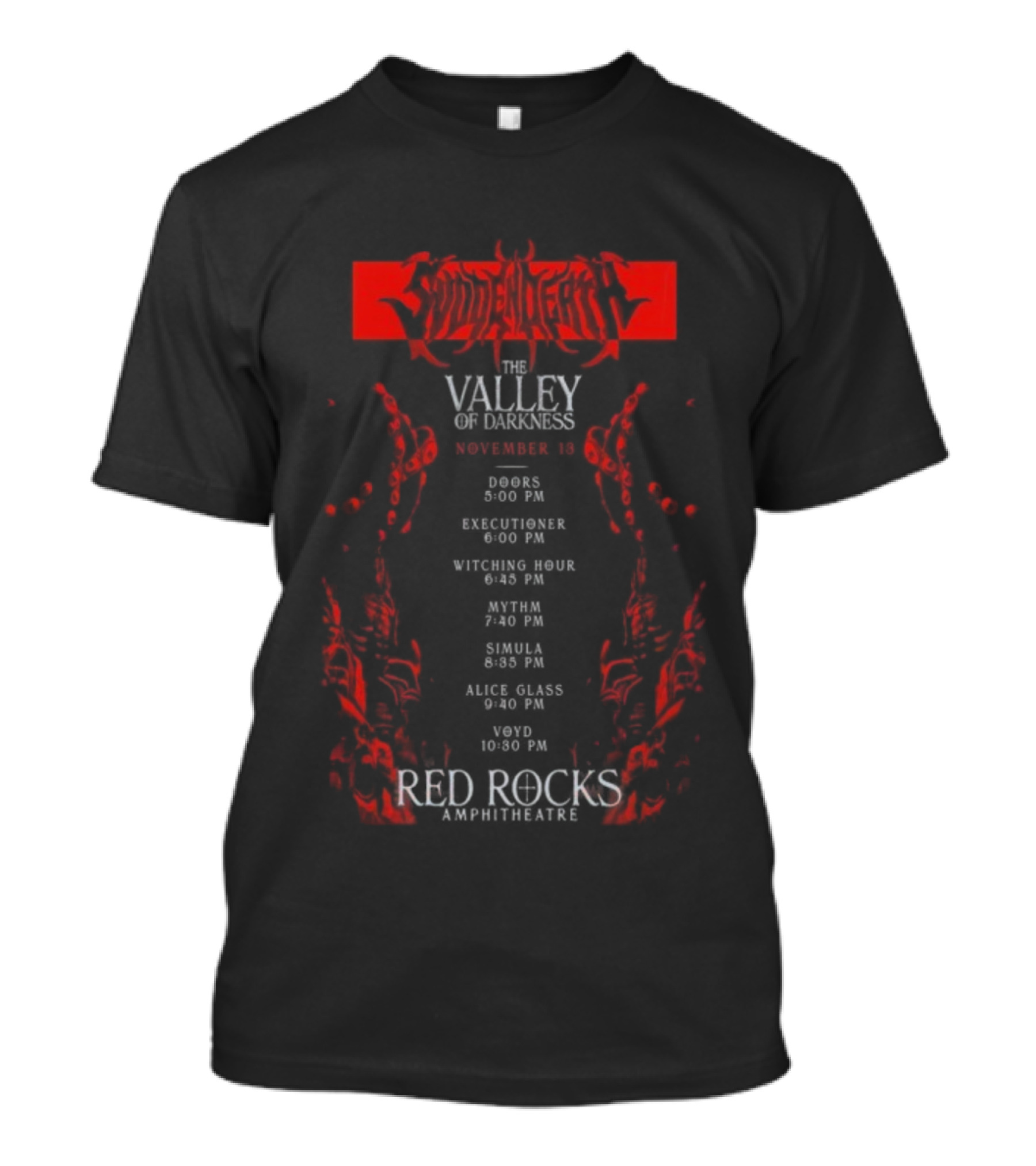 Svdden Death Valley November 13 2025 Event Red Rocks Amphitheatre T-Shirt