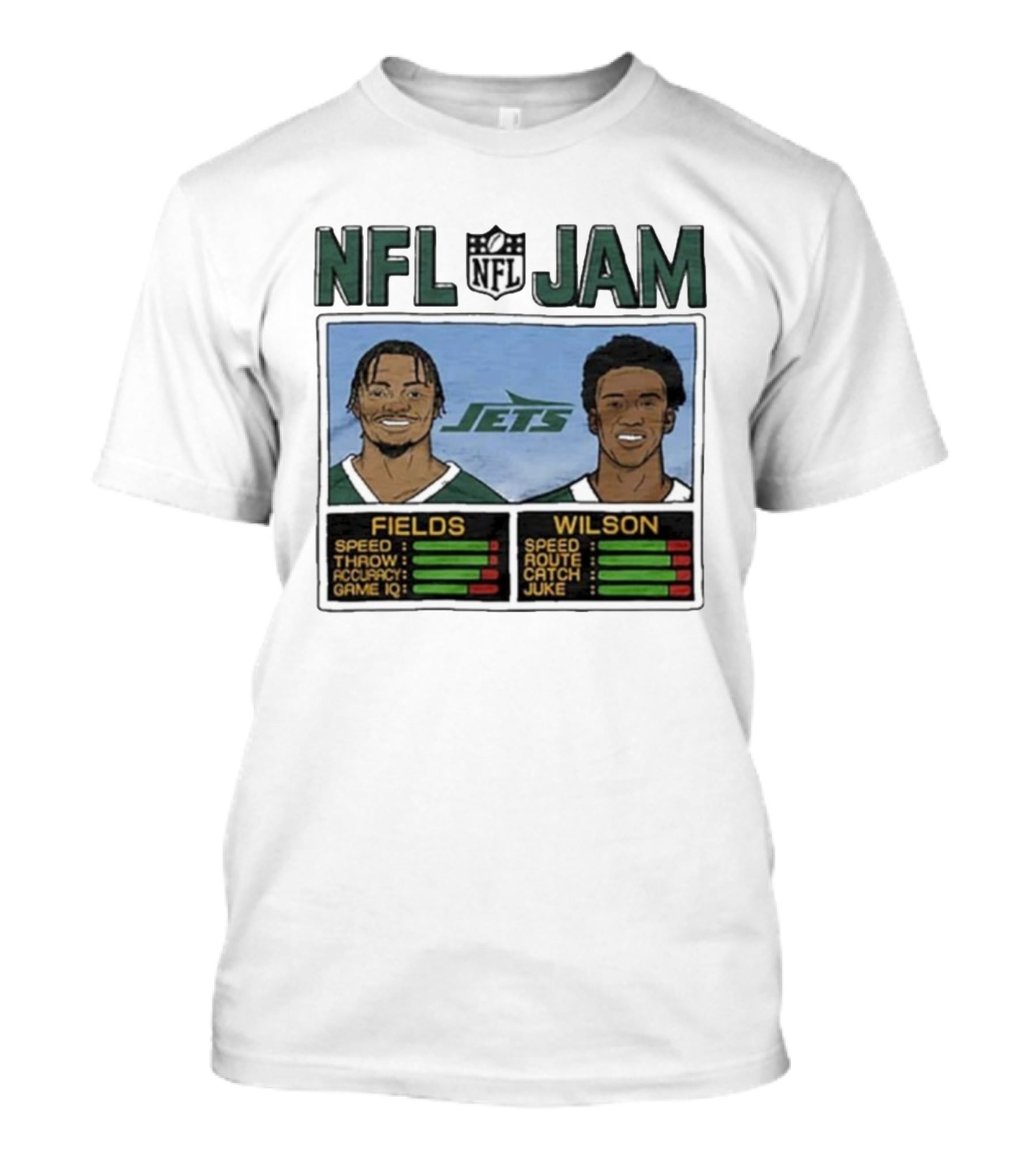 NFL Jam New York Jets Fields Wilson Speed Stats T-Shirt