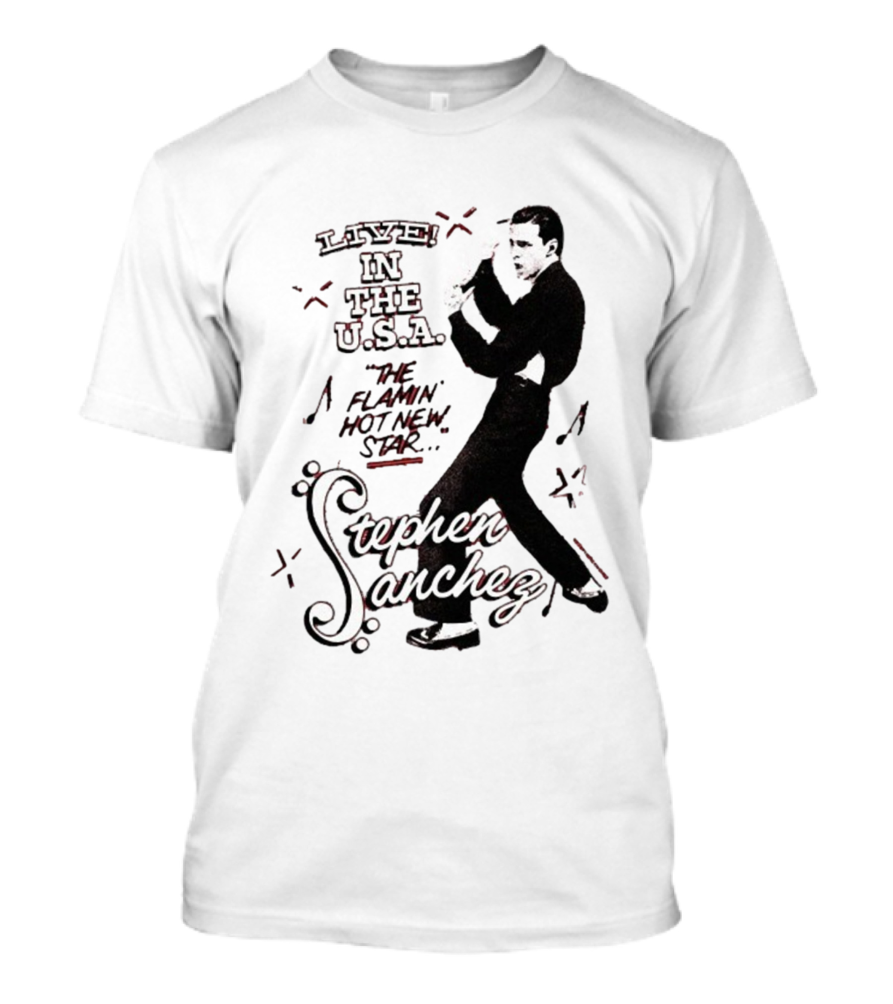 Stephen Sanchez Live In The USA Flamin’ Hot Star Retro Style T-Shirt