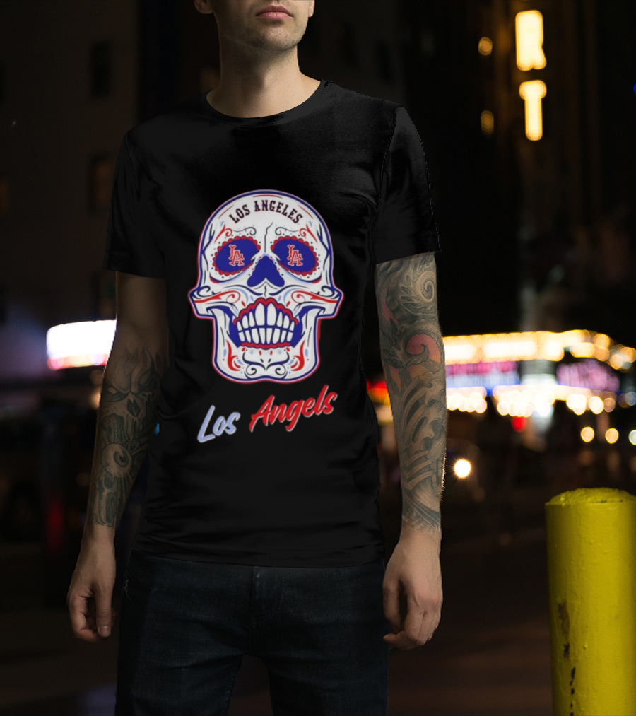 Los Angeles Angels Sugar Skull LA Baseball T-Shirt