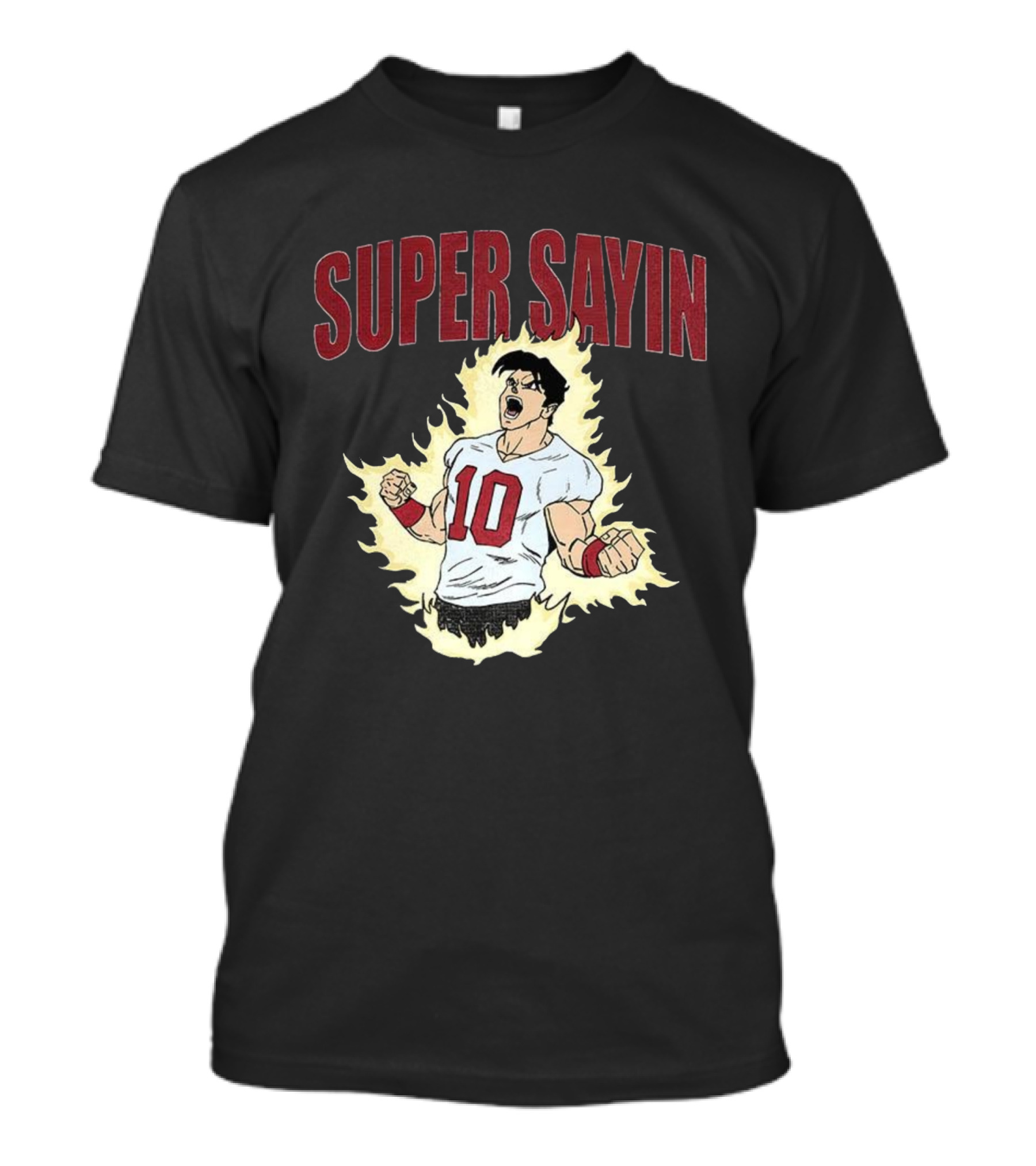 Super Sayin Player Number 10 Cartoon Anime Style T-Shirt