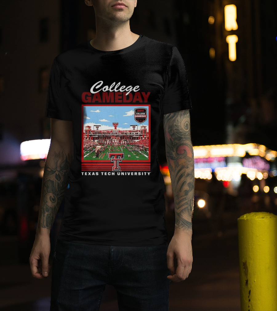 Texas Tech Red Raiders ESPN College GameDay Jones AT And Stadium T-Shirt