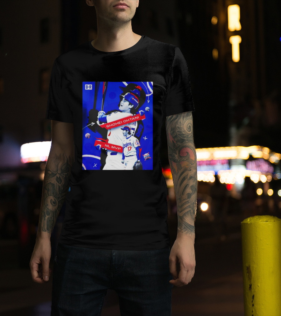 Shohei Ohtani Number 17 NL MVP Dodgers Theme T-Shirt