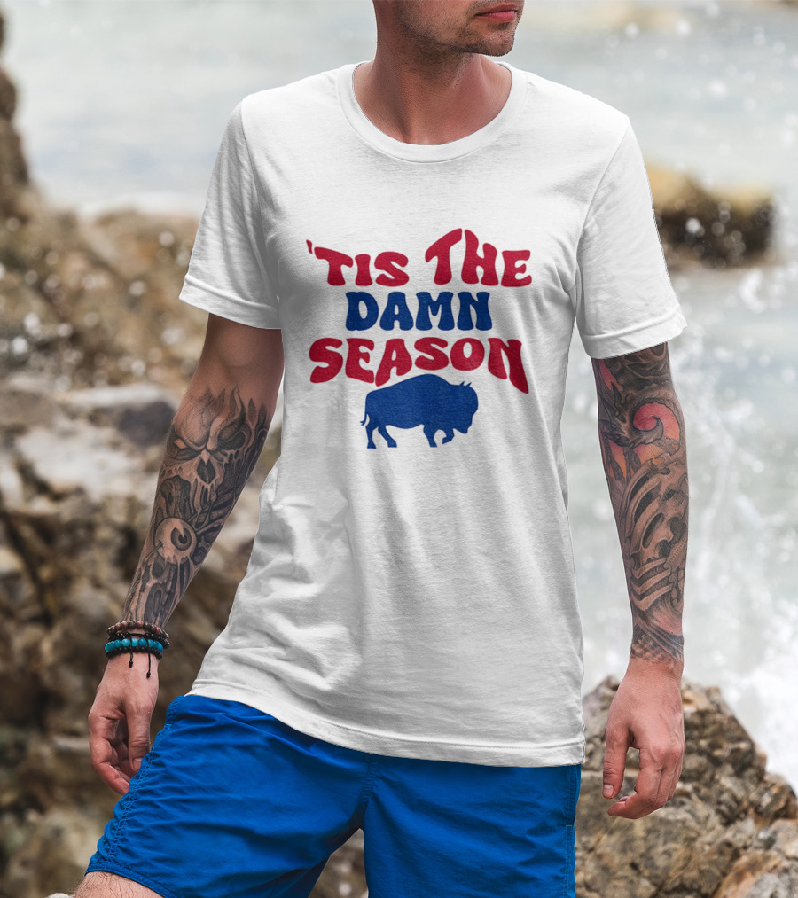 Tis The Damn Season Buffalo Bills NFL 1973 2025 Merry Christmas T-Shirt