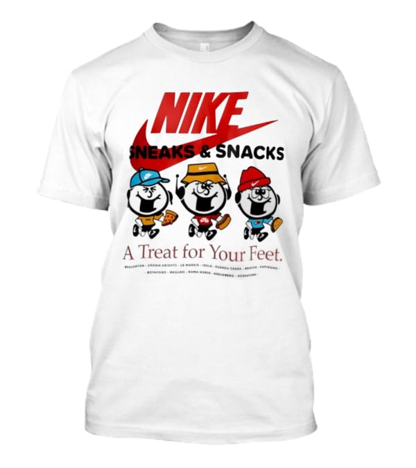 NIKE Sneaks And Snacks A Treat For Your Feet Pizza Burgers Tacos T-Shirt