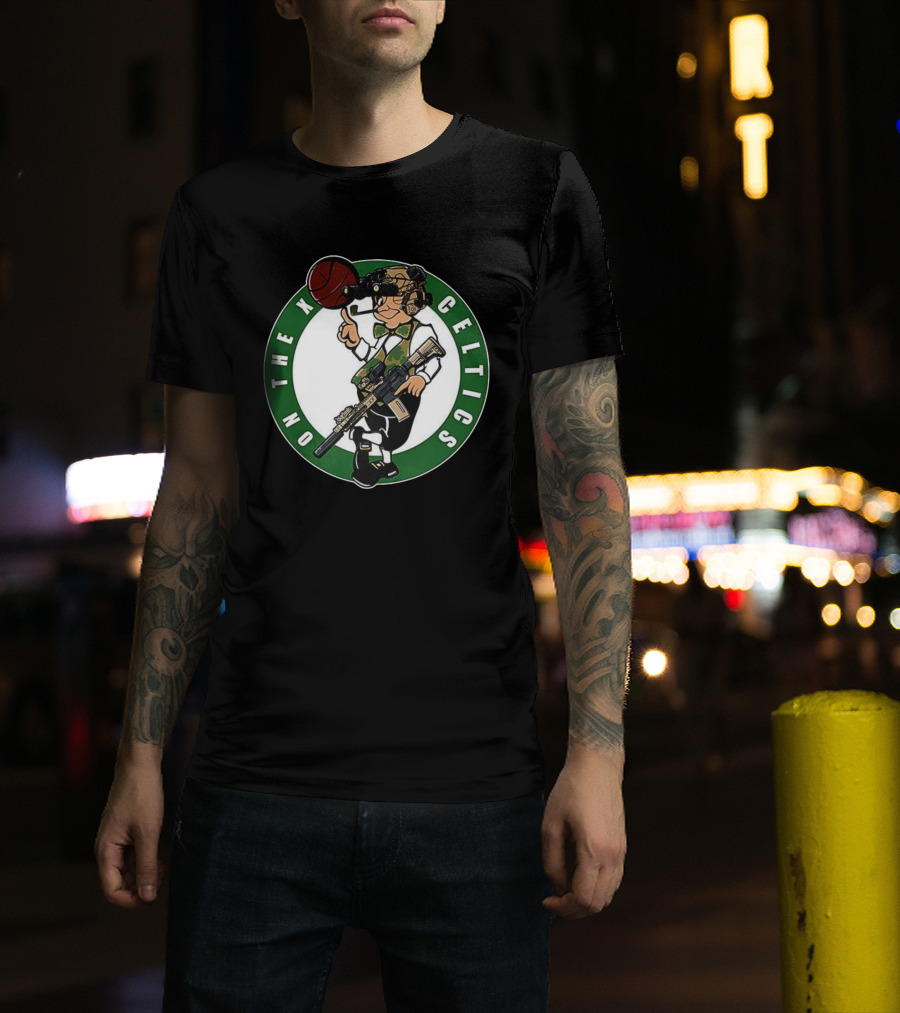 Boston Celtics On The X Military Basketball Parody T-Shirt