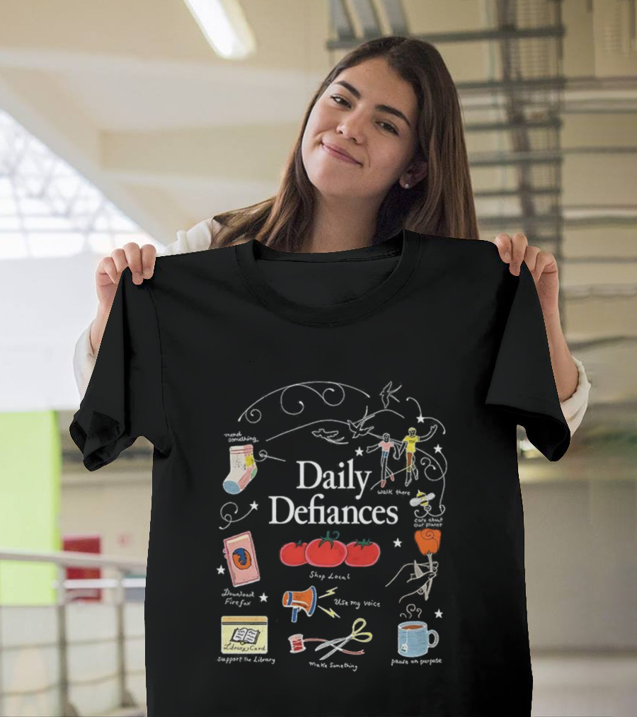 Daily Defiances Aesthetic Tomatos Manifest Skipped Laundry Protest Pajamas Make My Voice Stand Out T-Shirt