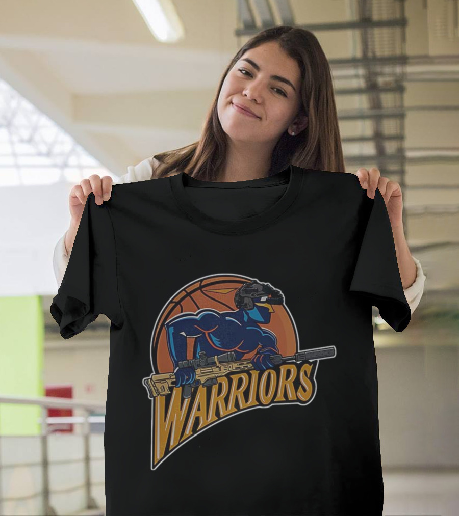 Golden State Warriors Basketball Soldier Armed Warrior T-Shirt
