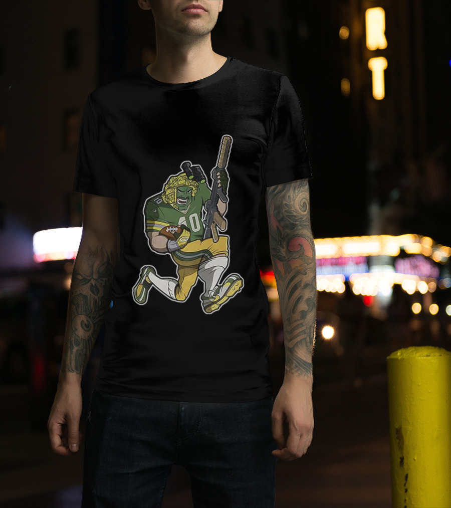 Jordan Love Green Bay Packers Football Soldier Armed Kneeling Illustration T-Shirt
