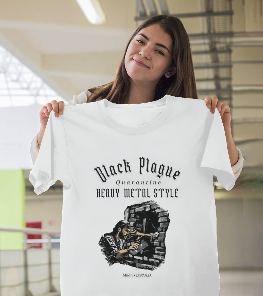 Black Plague Quarantine Milan 1347 AD Heavy Metal Style T-Shirt