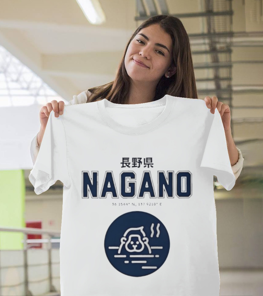 Nagano Prefecture Japan Hot Spring Monkey Coordinates 36 39.4 N 137 92.1 E T-Shirt