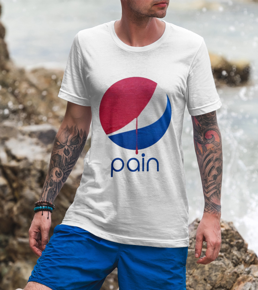Pain Pepsi Dripping Circle Parody T-Shirt