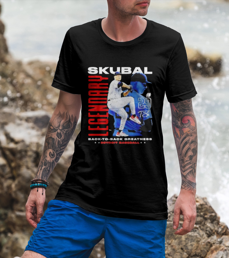 Skubal Legendary Back-To-Back Greatness Detroit Baseball #29 T-Shirt