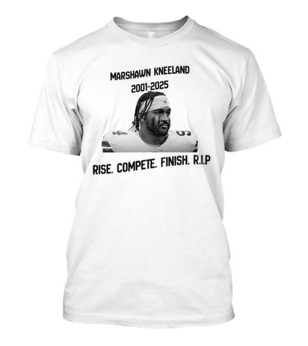 Marshawn Kneeland Football Rise Compete Finish RIP 2001-2025 T-Shirt