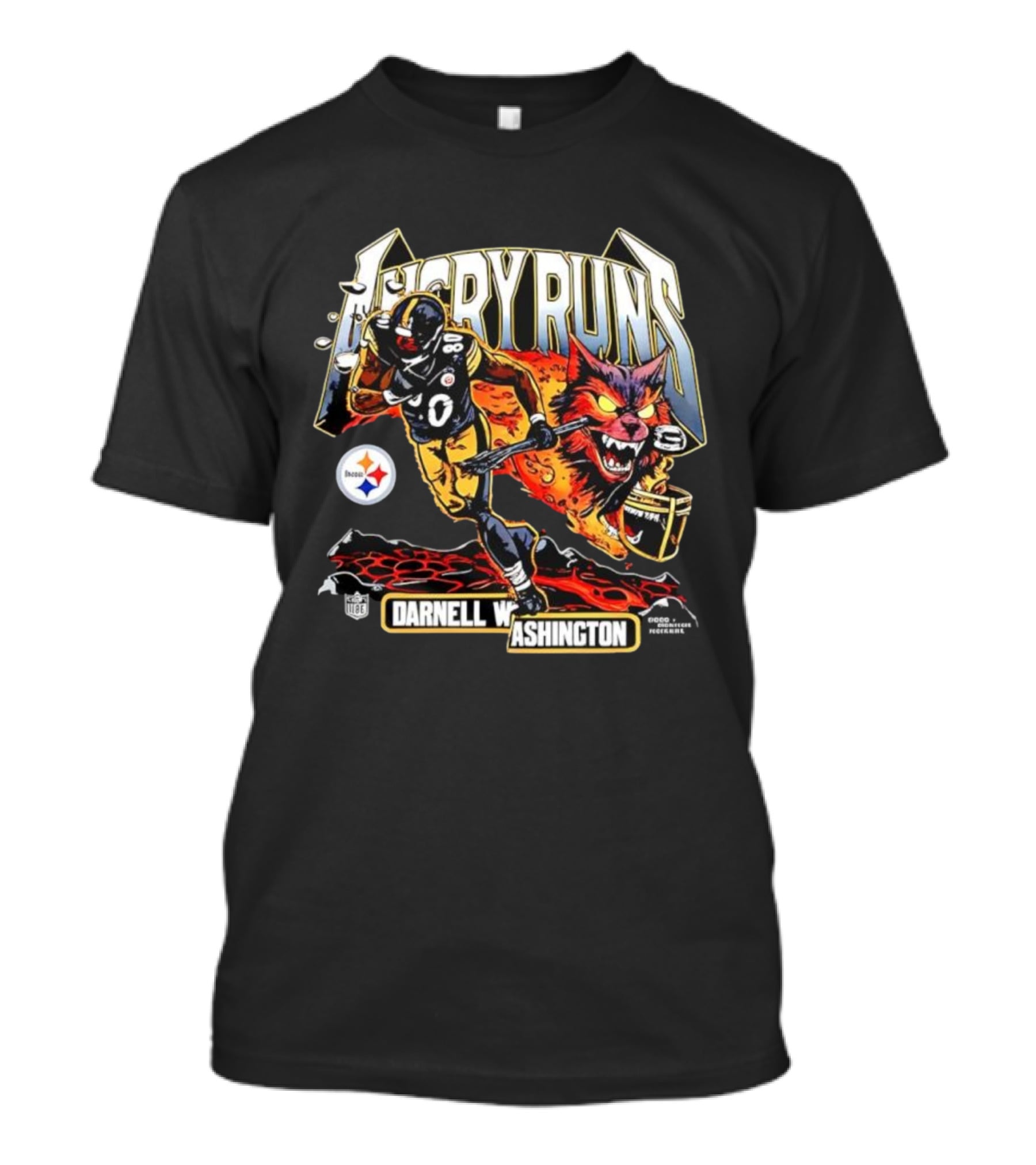 Darnell Washington Pittsburgh Steelers Angry Runs Roadwolf NFL T-Shirt