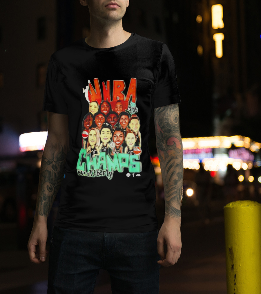 New York Liberty WNBA Champs 2024 Team Celebration T-Shirt
